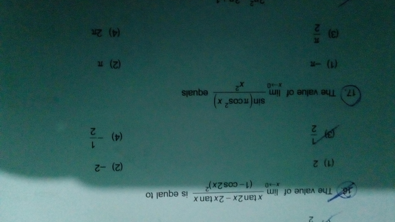 Question image for Question no 17 from limit of 11 class please reply